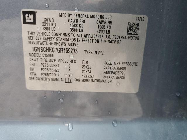 1GNSCHKC7GR169273 Chevrolet Suburban C1500 Lt
