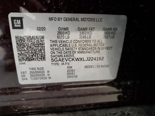 5GAEVCKWXLJ224192 Buick Enclave Avenir
