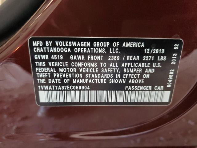 1VWAT7A37EC059904 Volkswagen PASSAT S