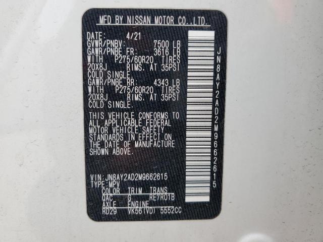 JN8AY2AD2M9662615 Nissan ARMADA SV