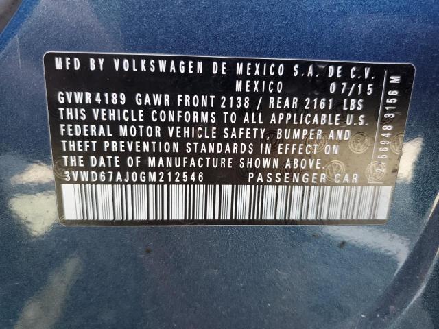 3VWD67AJ0GM212546 Volkswagen JETTA SE