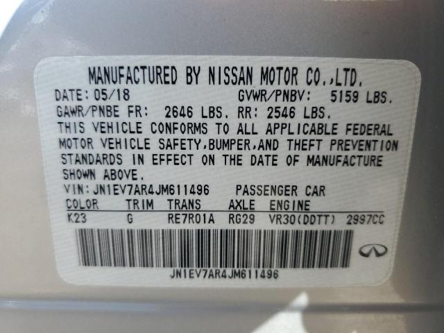 JN1EV7AR4JM611496 Infiniti Q50 LUXE