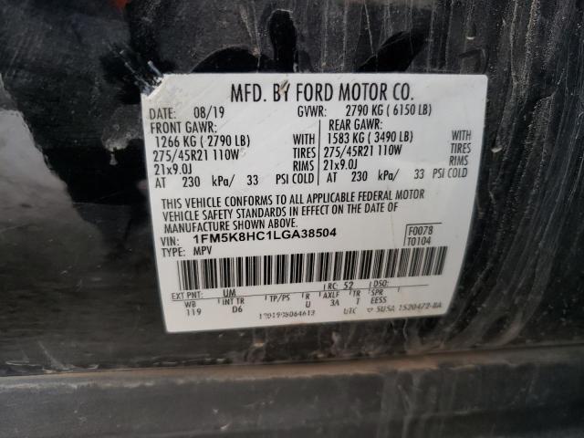 1FM5K8HC1LGA38504 Ford Explorer Platinum