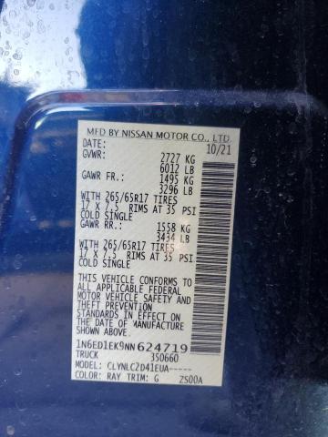 1N6ED1EK9NN624719 Nissan FRONTIER S