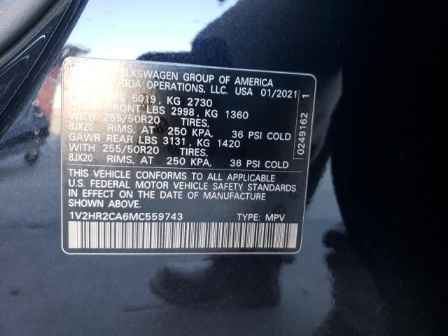 1V2HR2CA6MC559743 Volkswagen ATLAS SE