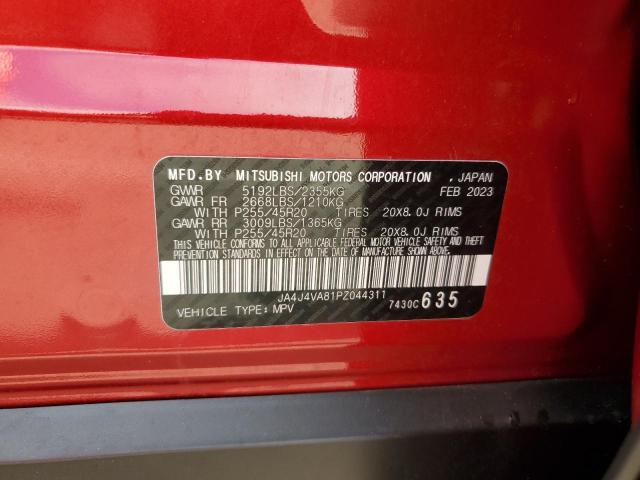 JA4J4VA81PZ044311 Mitsubishi Outlander Sel