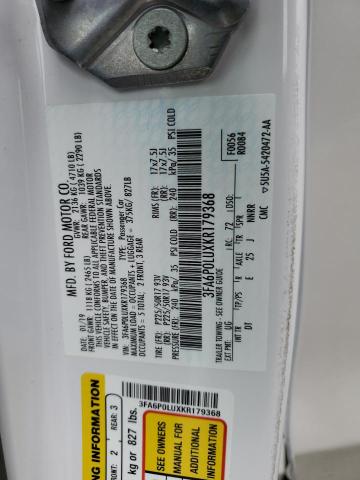 3FA6P0LUXKR179368 Ford FUSION SE