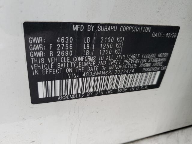 4S3BWAN63L3022474 Subaru Legacy Limited