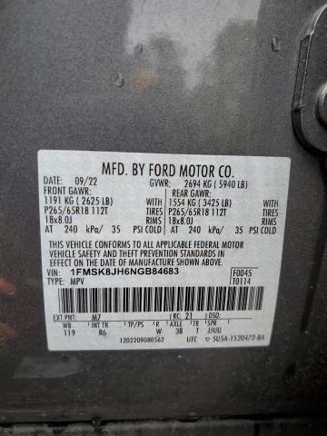 1FMSK8JH6NGB84683 Ford Explorer Timberline