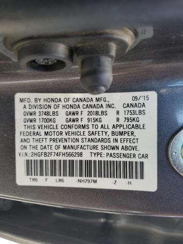 2HGFB2F74FH566298 Honda CIVIC SE
