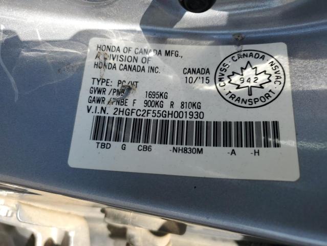 2HGFC2F55GH001930 Honda Civic Lx