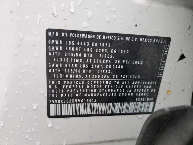 3VVRX7B2XNM013418 Volkswagen TAOS SE