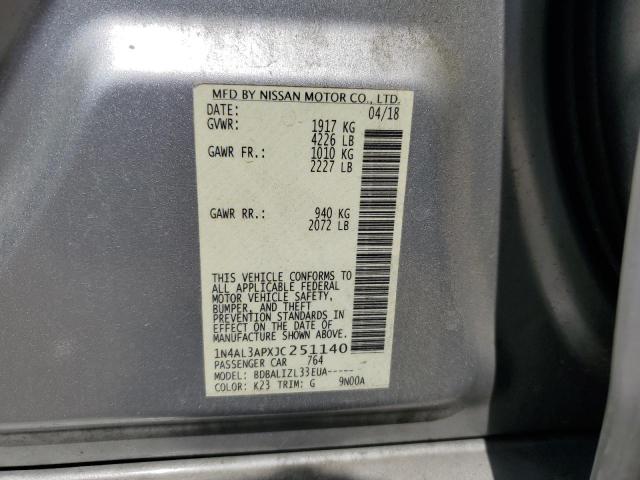 1N4AL3APXJC251140 Nissan ALTIMA 2.5