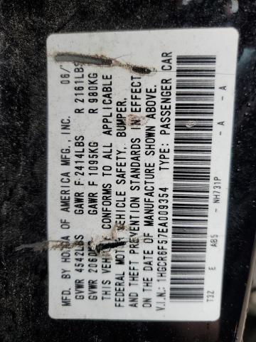 1HGCR6F57EA009354 Honda Accord Hybrid Exl