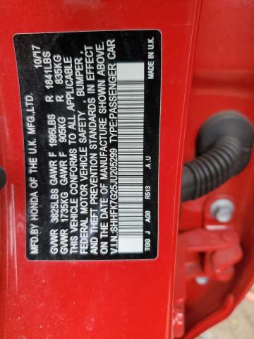 SHHFK7G25JU205299 Honda Civic Lx