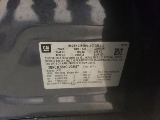 3GNCJLSB1GL228927 Chevrolet TRAX 1LT