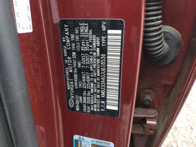 KM8J33A40JU618536 Hyundai TUCSON SEL