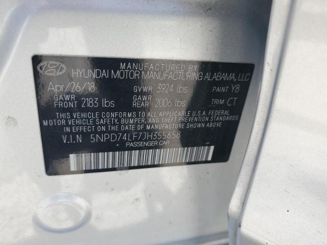 5NPD74LF7JH355658 Hyundai ELANTRA SE