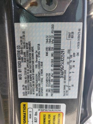 3FA6P0G75LR225291 Ford FUSION S