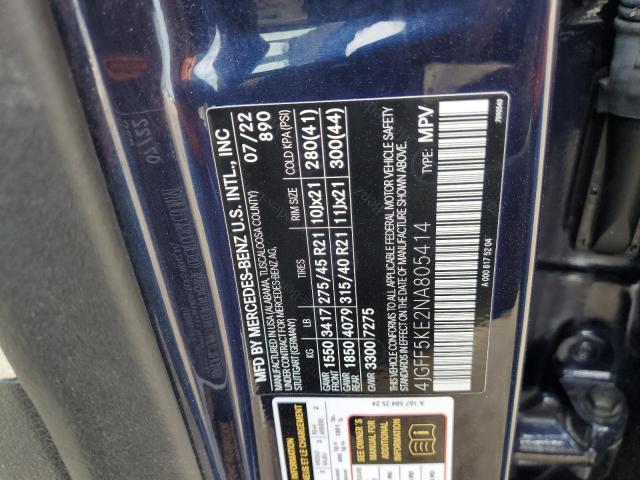 4JGFF5KE2NA805414 Mercedes-Benz Gls 450 4matic