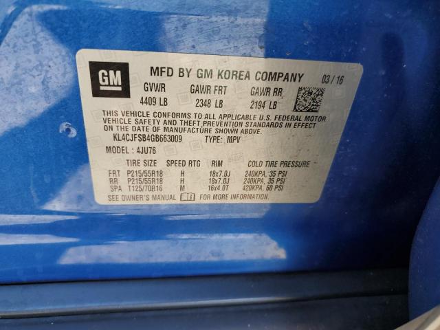 KL4CJFSB4GB663009 Buick Encore Convenience