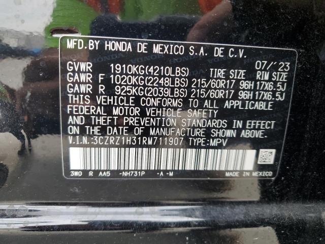 3CZRZ1H31RM711907 Honda HR-V LX
