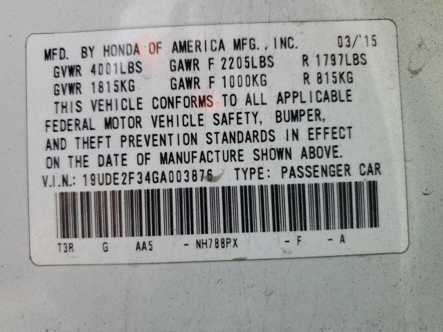 19UDE2F34GA003876 Acura Ilx Base Watch Plus