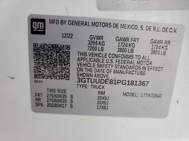 3GTUUDE81PG181367 GMC Sierra K1500 Slt