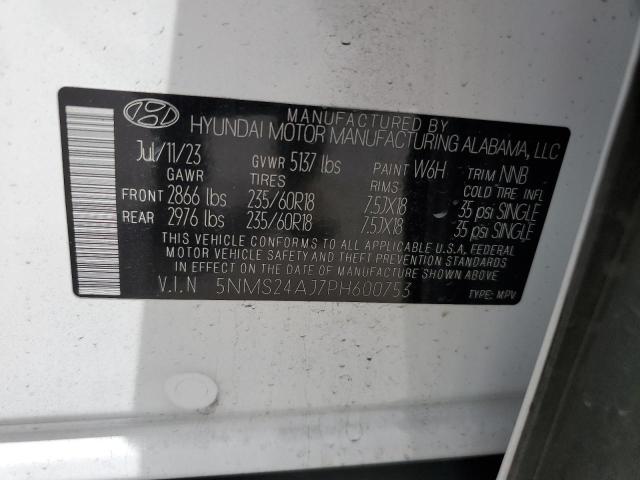 5NMS24AJ7PH600753 Hyundai Santa Fe Sel
