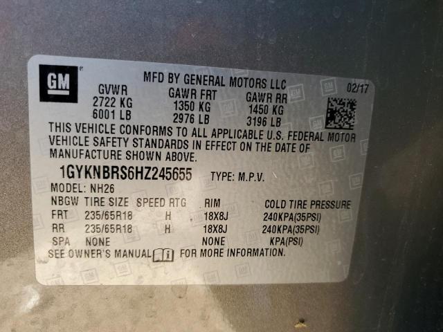 1GYKNBRS6HZ245655 Cadillac XT5 LUXURY