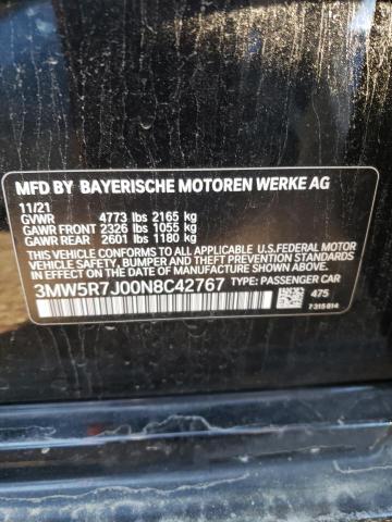 3MW5R7J00N8C42767 BMW 330XI