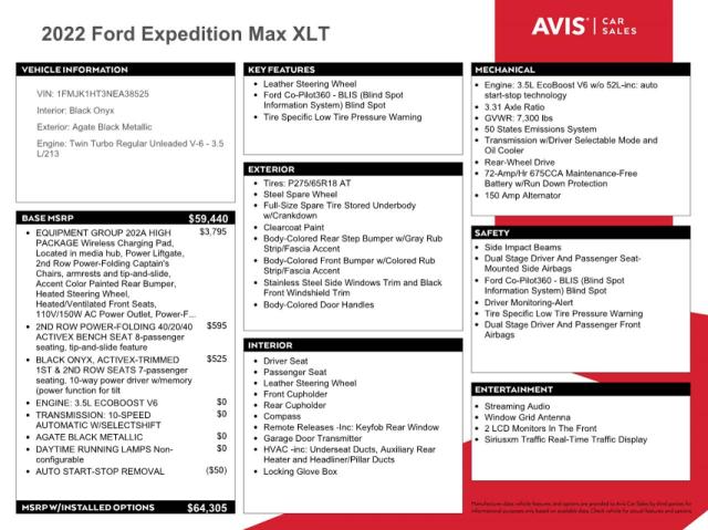 1FMJK1HT3NEA38525 Ford Expedition Max Xlt