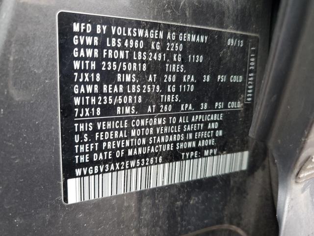 WVGBV3AX2EW532616 Volkswagen TIGUAN S