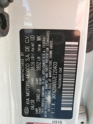 3KPA25AB0JE120403 KIA RIO LX