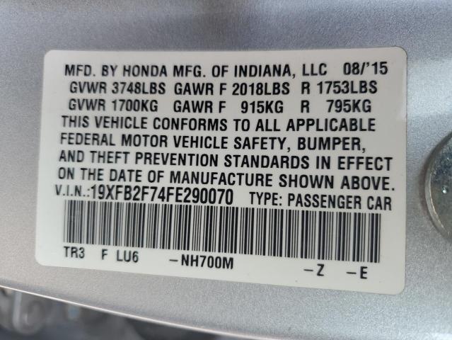 19XFB2F74FE290070 Honda CIVIC SE