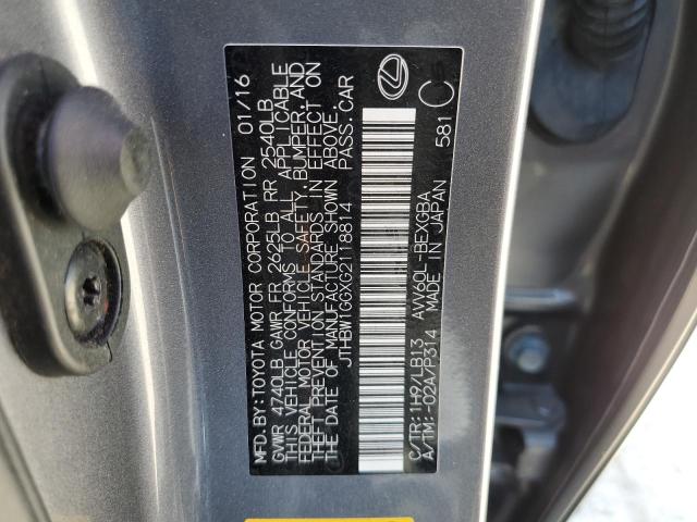 JTHBW1GGXG2118814 Lexus ES 300H