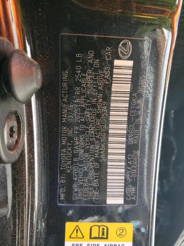 58ABK1GG1GU015349 Lexus ES 350