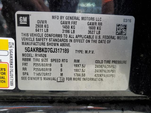 5GAKRBKD7GJ317189 Buick Enclave