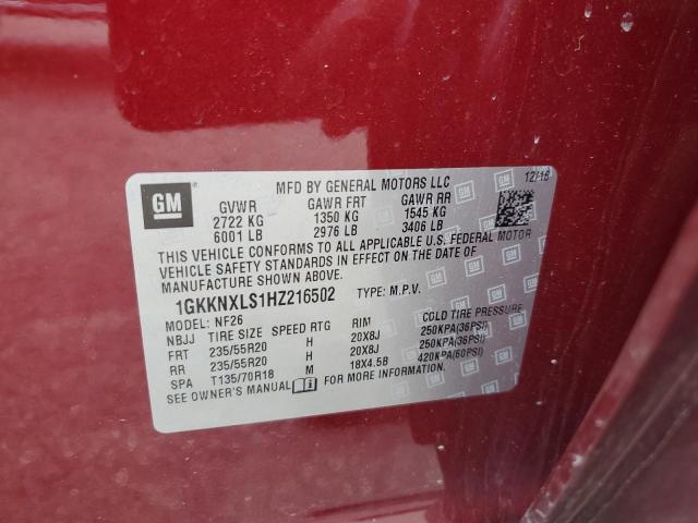 1GKKNXLS1HZ216502 GMC Acadia Denali
