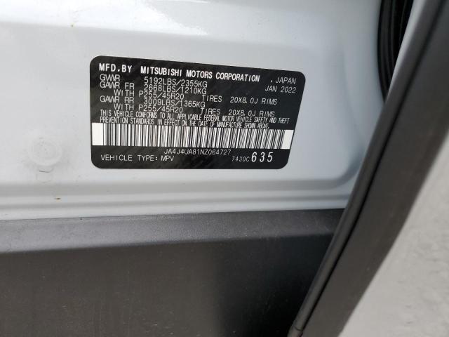 JA4J4UA81NZ064727 Mitsubishi Outlander Se