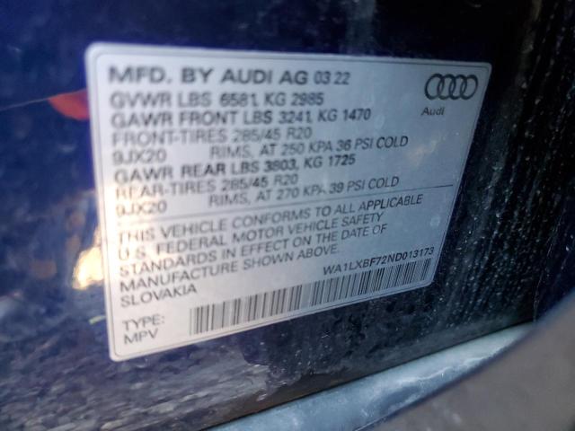 WA1LXBF72ND013173 Audi Q7 Premium Plus