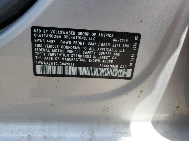 1VWAA7A30JC042619 Volkswagen PASSAT S
