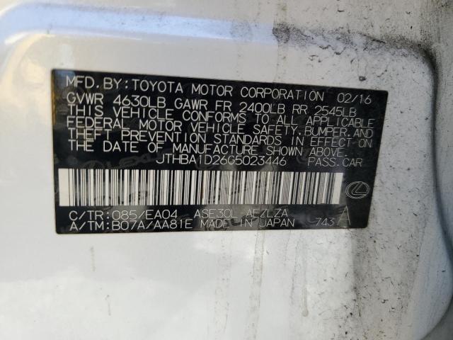 JTHBA1D26G5023446 Lexus IS 200T