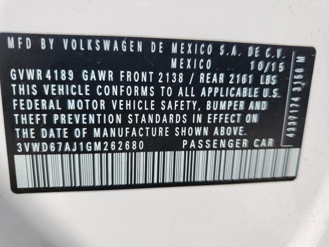 3VWD67AJ1GM262680 Volkswagen JETTA SE