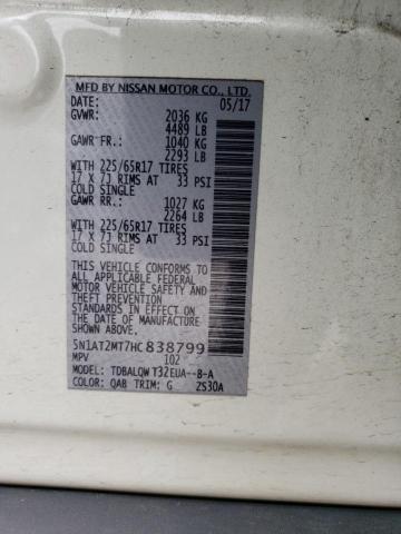 5N1AT2MT7HC838799 Nissan ROGUE S