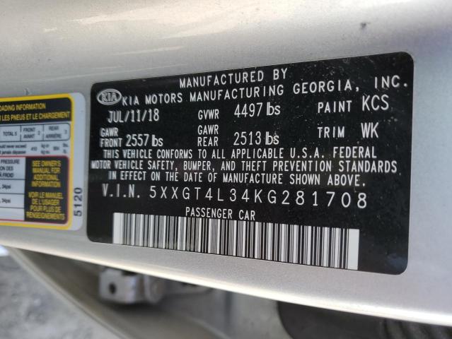 5XXGT4L34KG281708 KIA Optima Lx