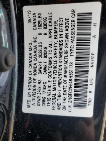 2HGFC2F64KH561178 Honda Civic Lx