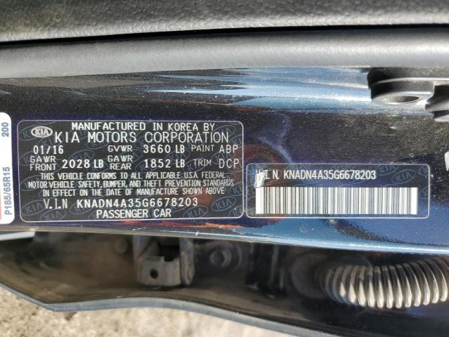 KNADN4A35G6678203 KIA RIO EX