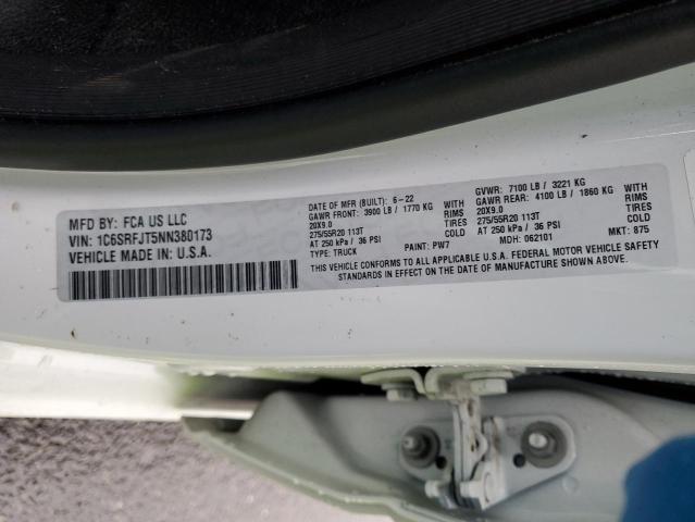 1C6SRFJT5NN380173 RAM 1500 Laie
