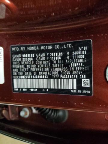 JHMZC5F11JC008893 Honda Clarity